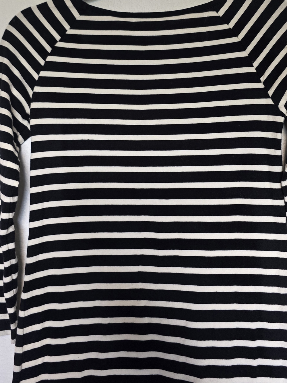 Theory Black and White Striped Boatneck Dress Sz Petite - Picture 6 of 7
